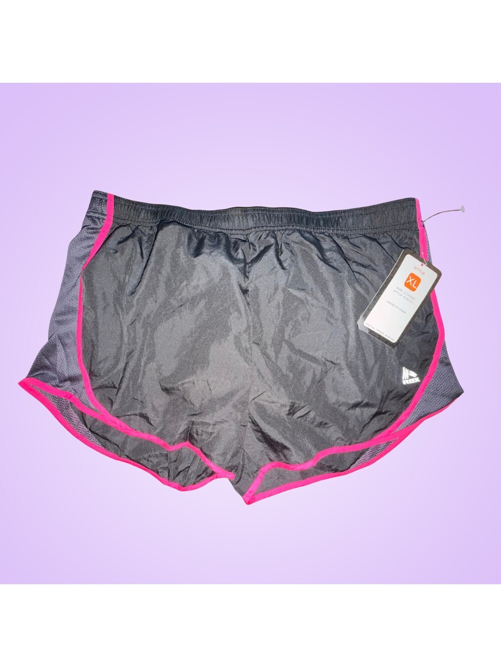 RBX Active Womens XL Gray Hot Pink Trim Athletic Running Shorts NWT